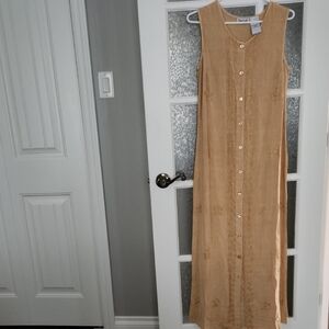 Vintage Tan Boho Maxi Dress